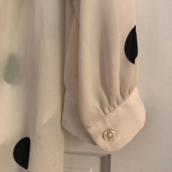 LOFT Mega Dot V-Neck Blouse - Picture 7 of 10